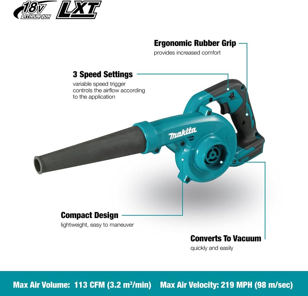 Sopladora Inalámbrica Makita DUB185Z 18V LXT 3 Velocidades con Función de Aspiradora - Image 3