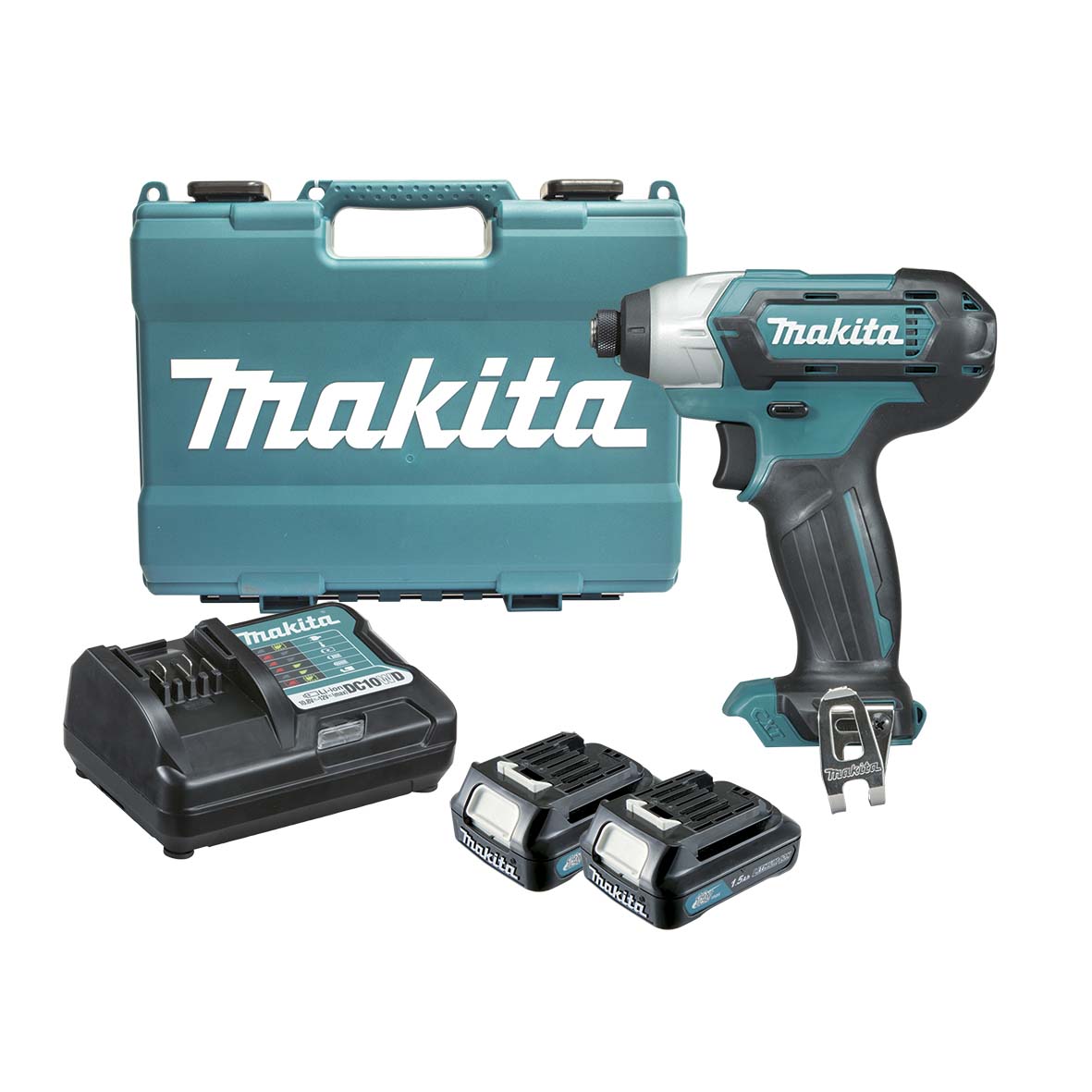 Atornillador de Impacto Makita TD110DWYE 12V CXT + 2 Baterías 4Ah, Cargador y Maletín