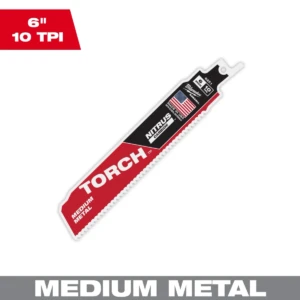 Navaja SAWZALL Milwaukee THE TORCH NITRUS Carbide 6 Pulg. 10 TPI 48-00-6251