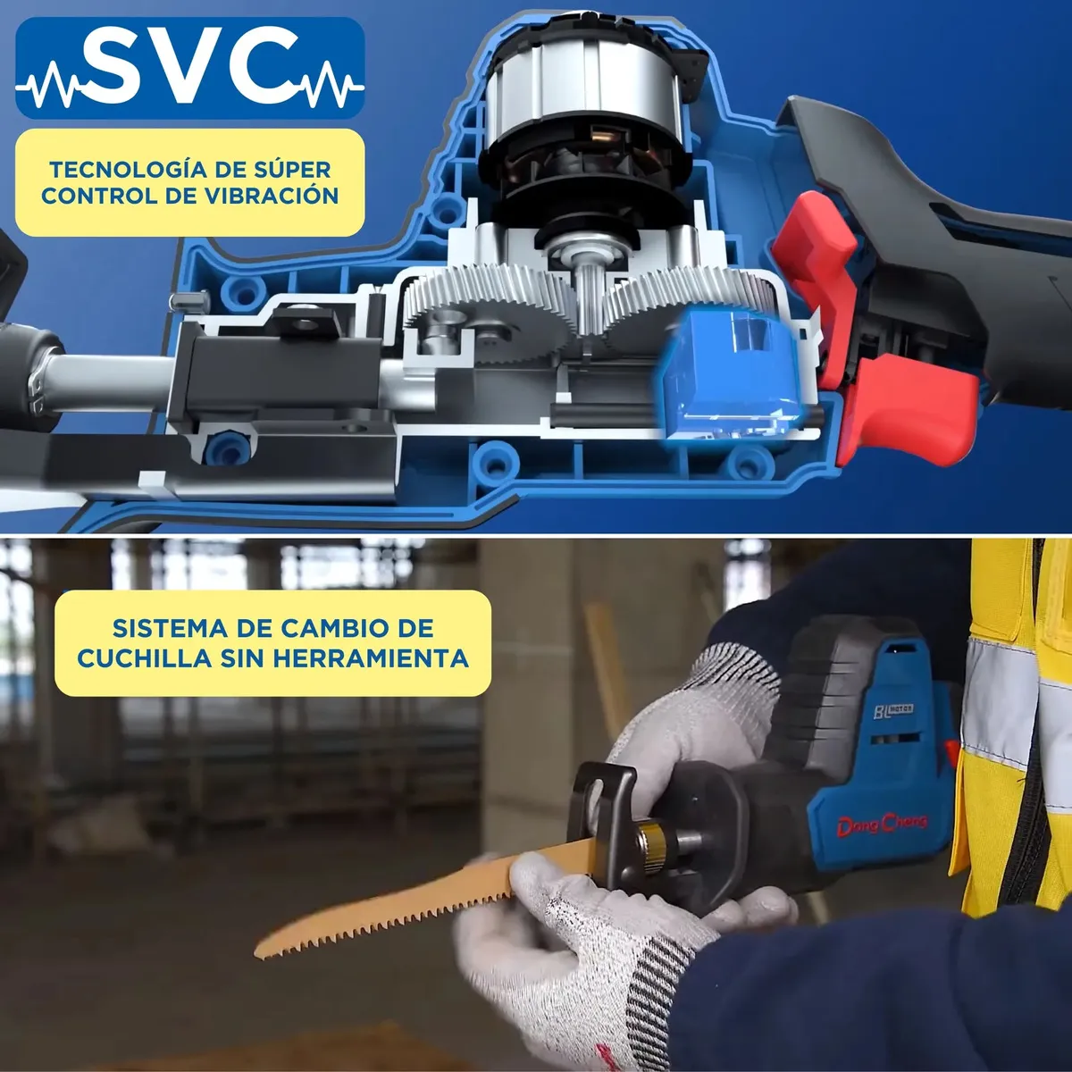 Sierra Sable Inalámbrica DongCheng 20V Brushless DCJF22DM con Batería 4Ah - Imagen 4