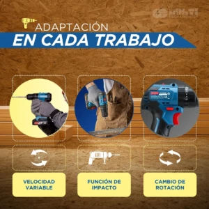 Rotomartillo Inalámbrico DongCheng 20V Brushless DCJZ2050iAM 50Nm, 2 Baterías